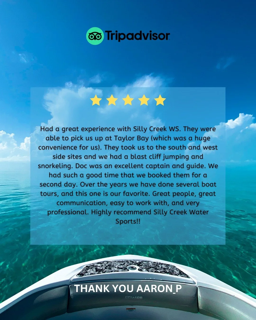 &lsquo;&hellip;we had a blast cliff jumping and snorkeling. Doc was an excellent captain&hellip;&rsquo; ⭐️ 

It makes us so happy to hear this because our mission is to give you the best day of your vacation. Whether it&rsquo;s a 3-hour half-day or f