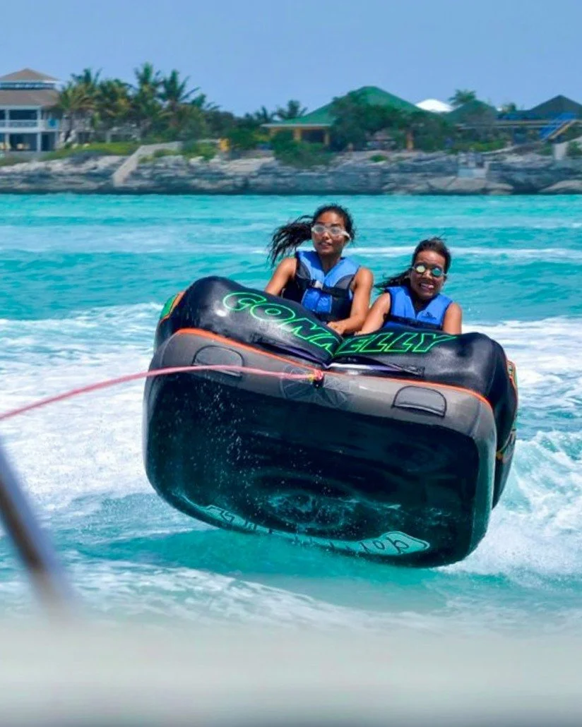 Tube time with island views 🌊

Tubing wakeboarding waterskiing and more water sports are available on all private Silly Creek charters. Bring your crew and ride the waves.

#WaterSportsTCI #TurksAndCaicos #SillyCreekWaterSports