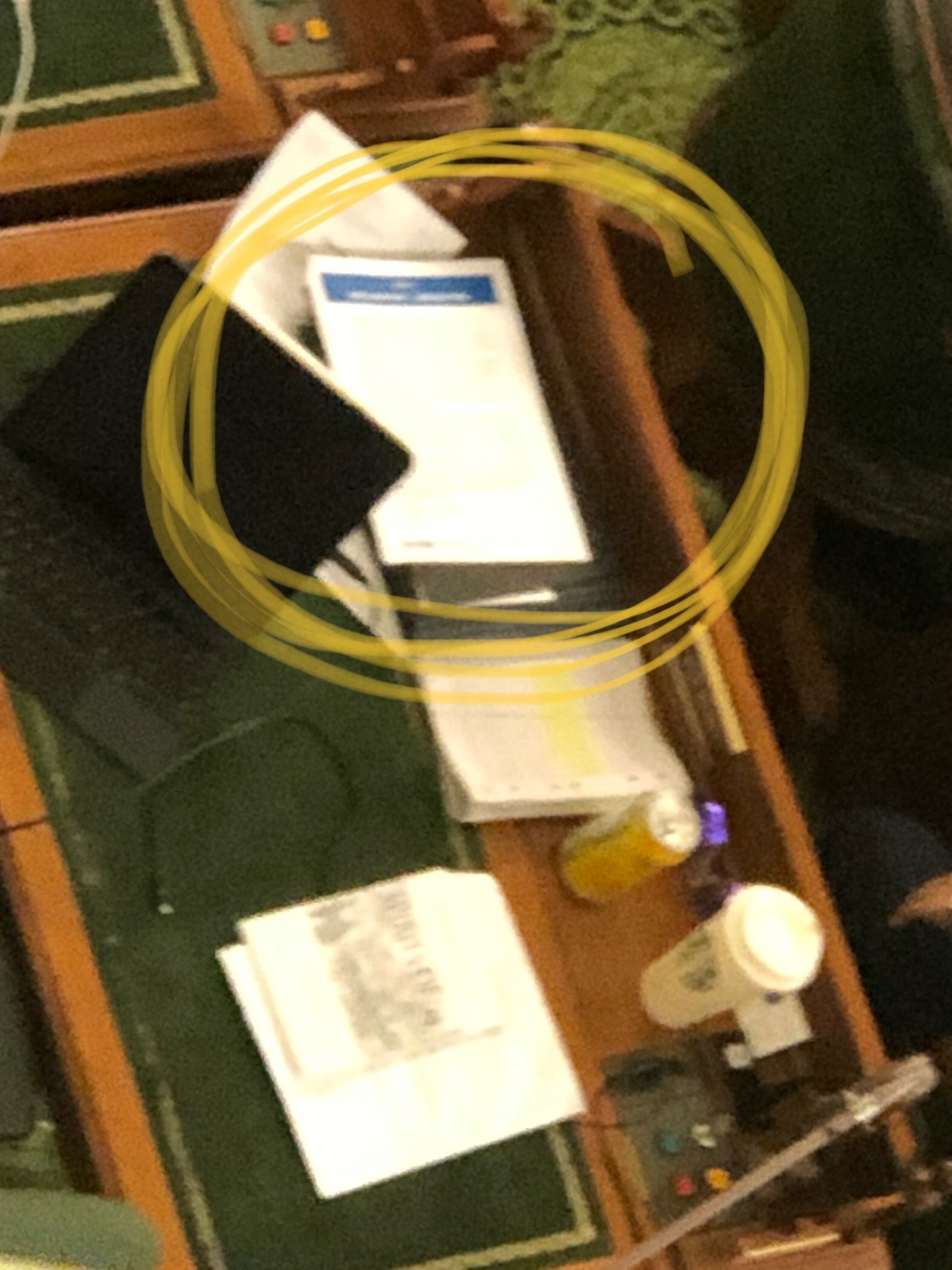 Our declaration spotted on desks of Assembly floor.
