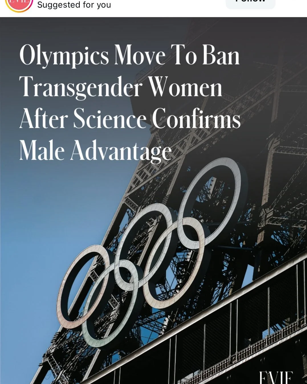 The International Olympic Committee is preparing to introduce a blanket ban on transgender women competing in female categories ahead of the Los Angeles 2028 Games. ⁠
⁠
The move follows scientific reviews (that should've been common sense) showing la