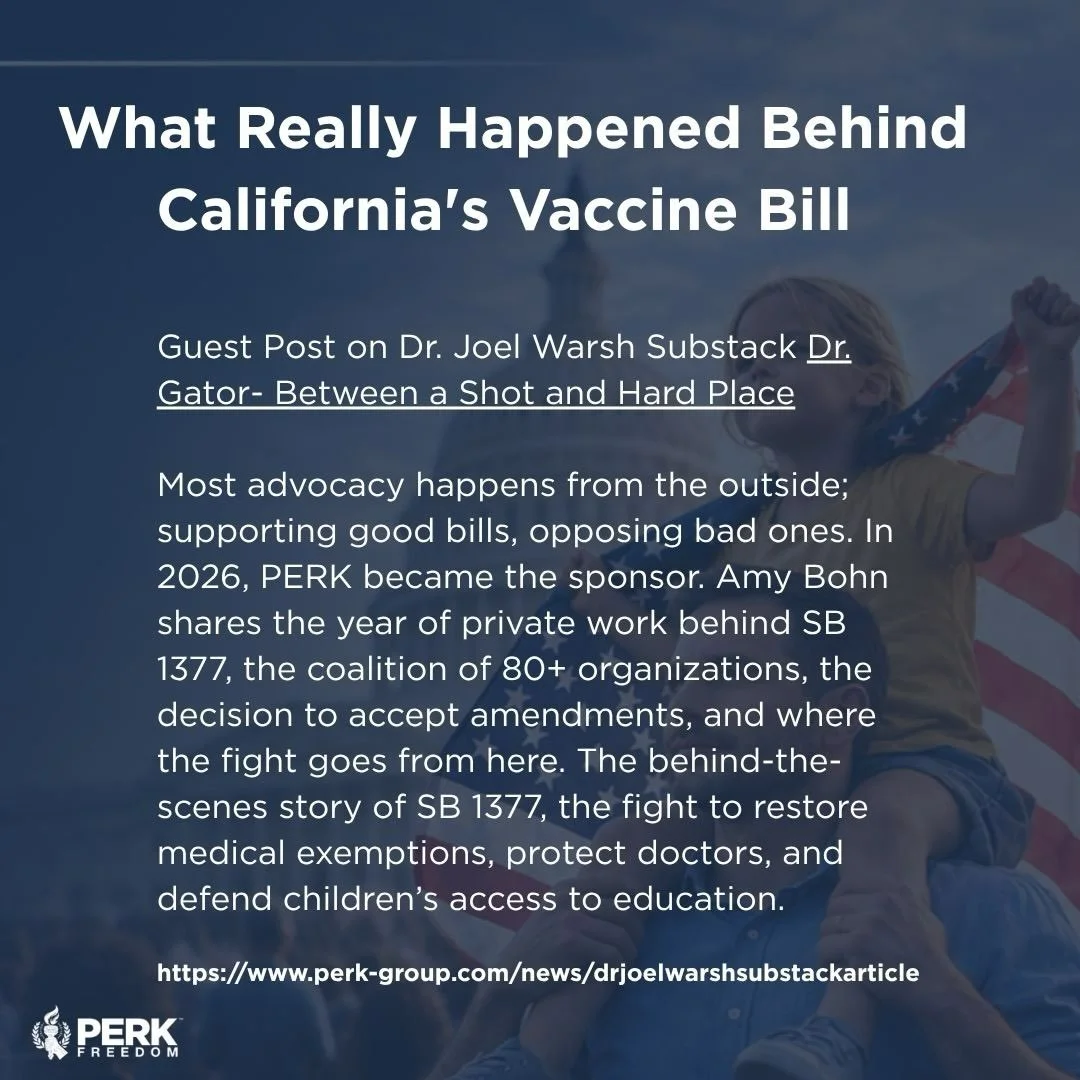 What Really Happened Behind California&rsquo;s Vaccine Bill  Amy Bohn&rsquo;s Guest Post on Dr. Joel Warsh Substack Dr. Gator- Between a Shot and Hard Place  Part 1:  https://drgator.substack.com/p/what-really-happened-behind-californias?utm_source=p