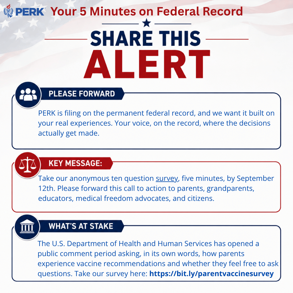 Parent Vaccine Survey Call To Action: Your 5 Minutes on the Federal Record