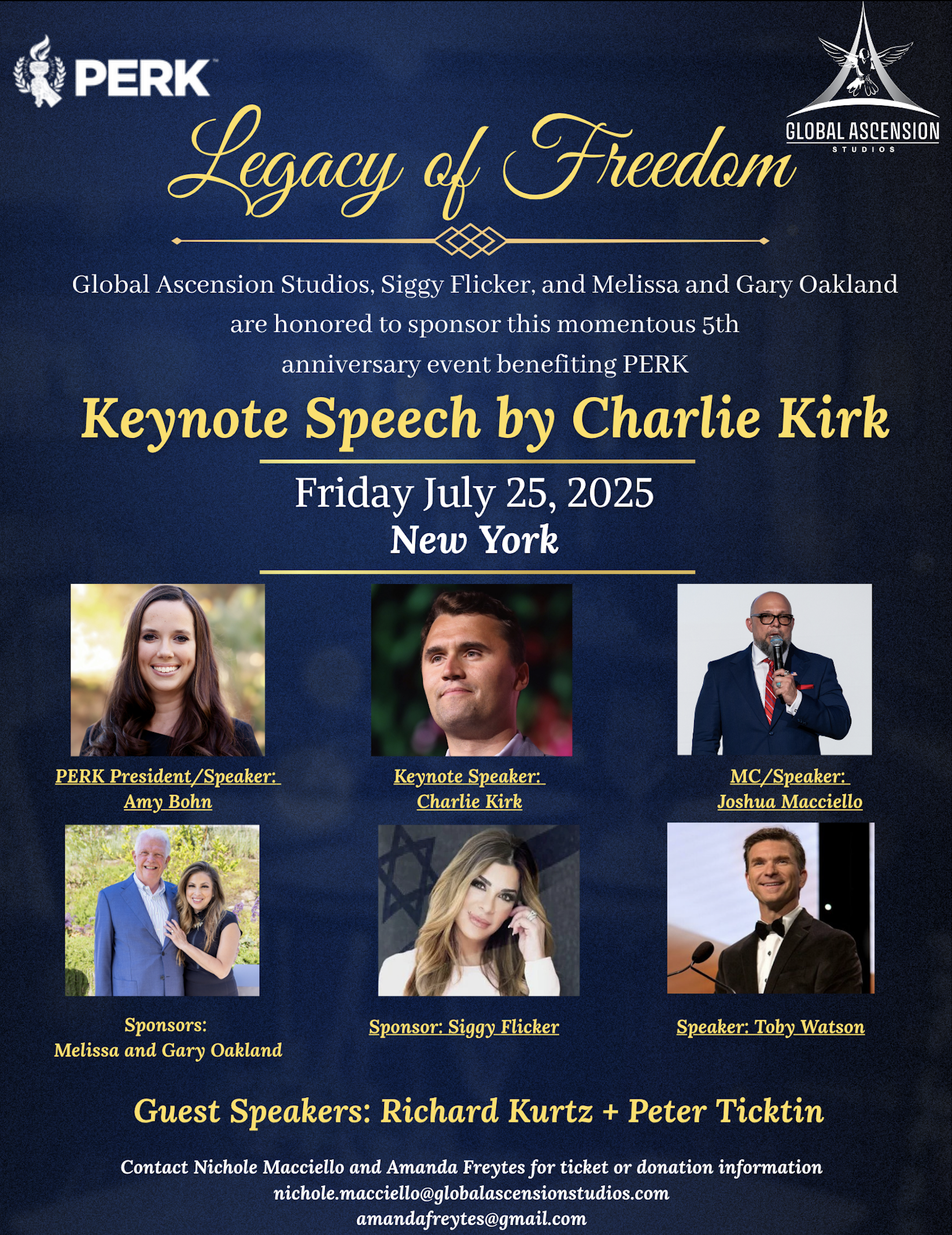 Legacy of Freedom Charlie Kirk Keynote Speaker