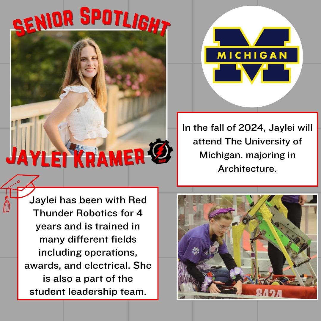 As our seniors finish their last week of school and prepare to graduate, we're shining a spotlight on each one of them. Today, let's celebrate Jaylei Kramer ❤️ #SeniorSpotlight #classof2024