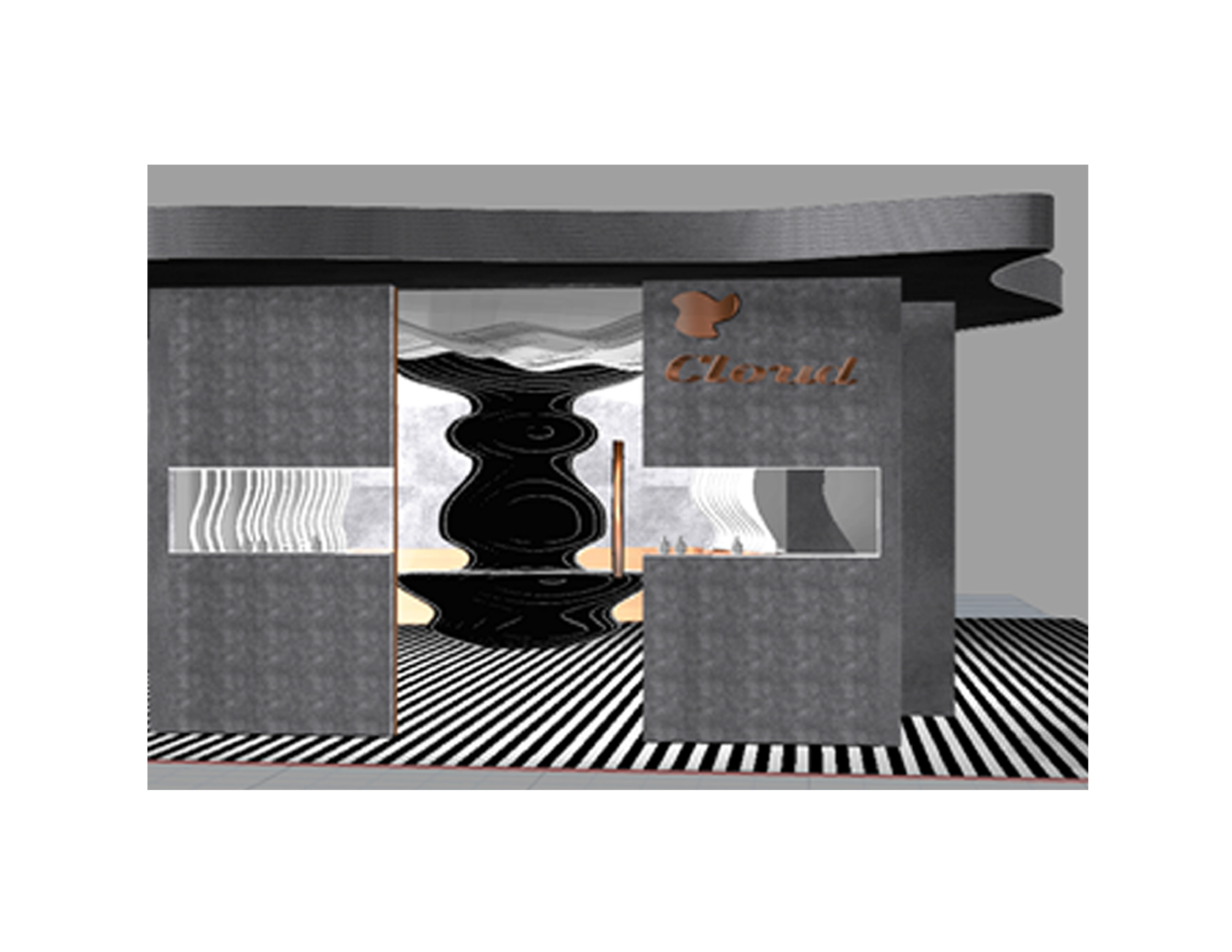  The Cloud logo is displayed on the exterior front wall of the shop. 