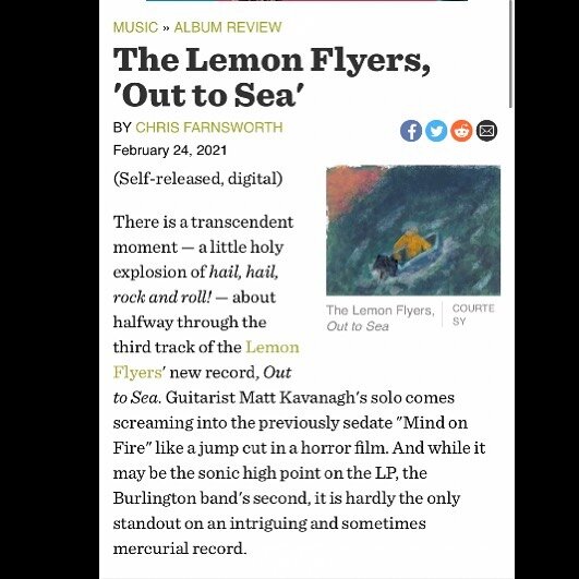 @sevendaysvt Thank you for this glowing review of Out To Sea! We are honored just being able to share music with you all, it feels so good to hear a little feedback!

Huge shoutout to @robotdogstudio for their wonderful work, we couldn&rsquo;t have d