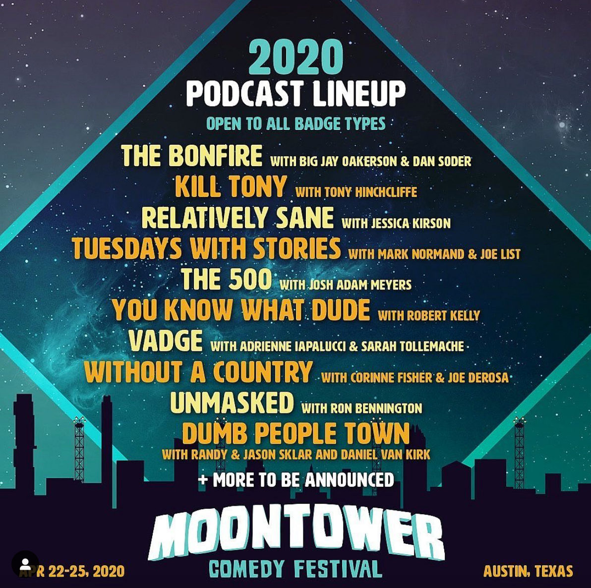 Moontower Comedy Festival welcomes the return of The 500 with Josh Adam Meyers as a Spotify Original Podcast.