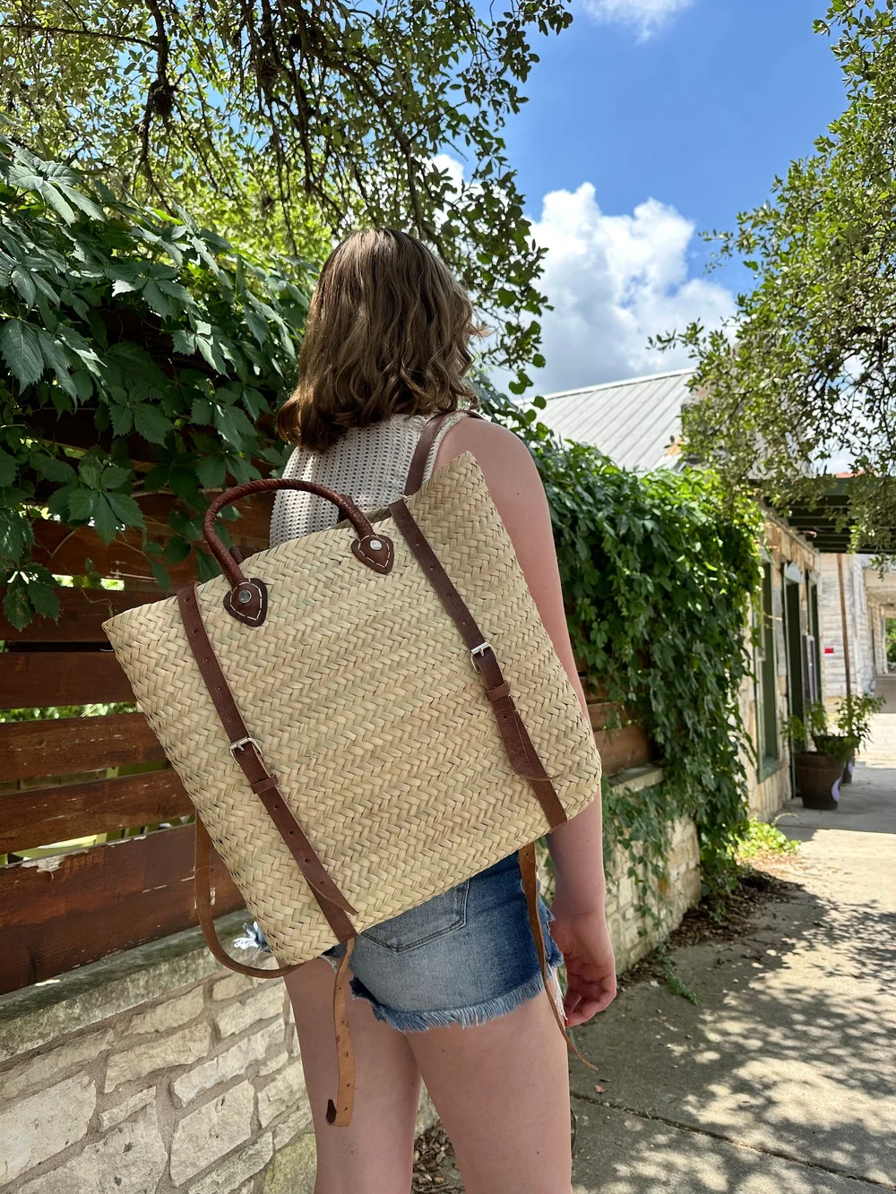Moroccan Woven Market Backpack — Aimé Lou display picture 3
