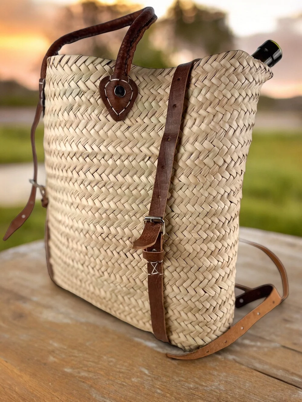 Moroccan Woven Market Backpack — Aimé Lou