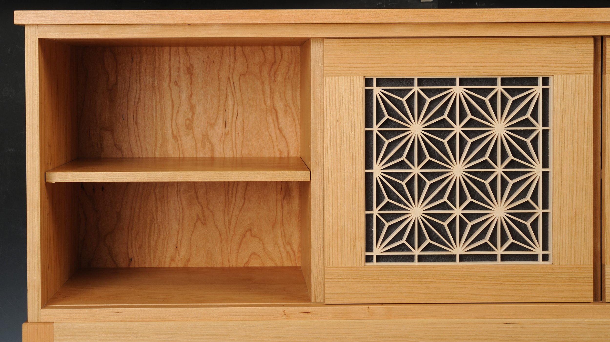 Kumiko Cabinet Tall  Cabinet design, Hinoki, Japanese bookshelf
