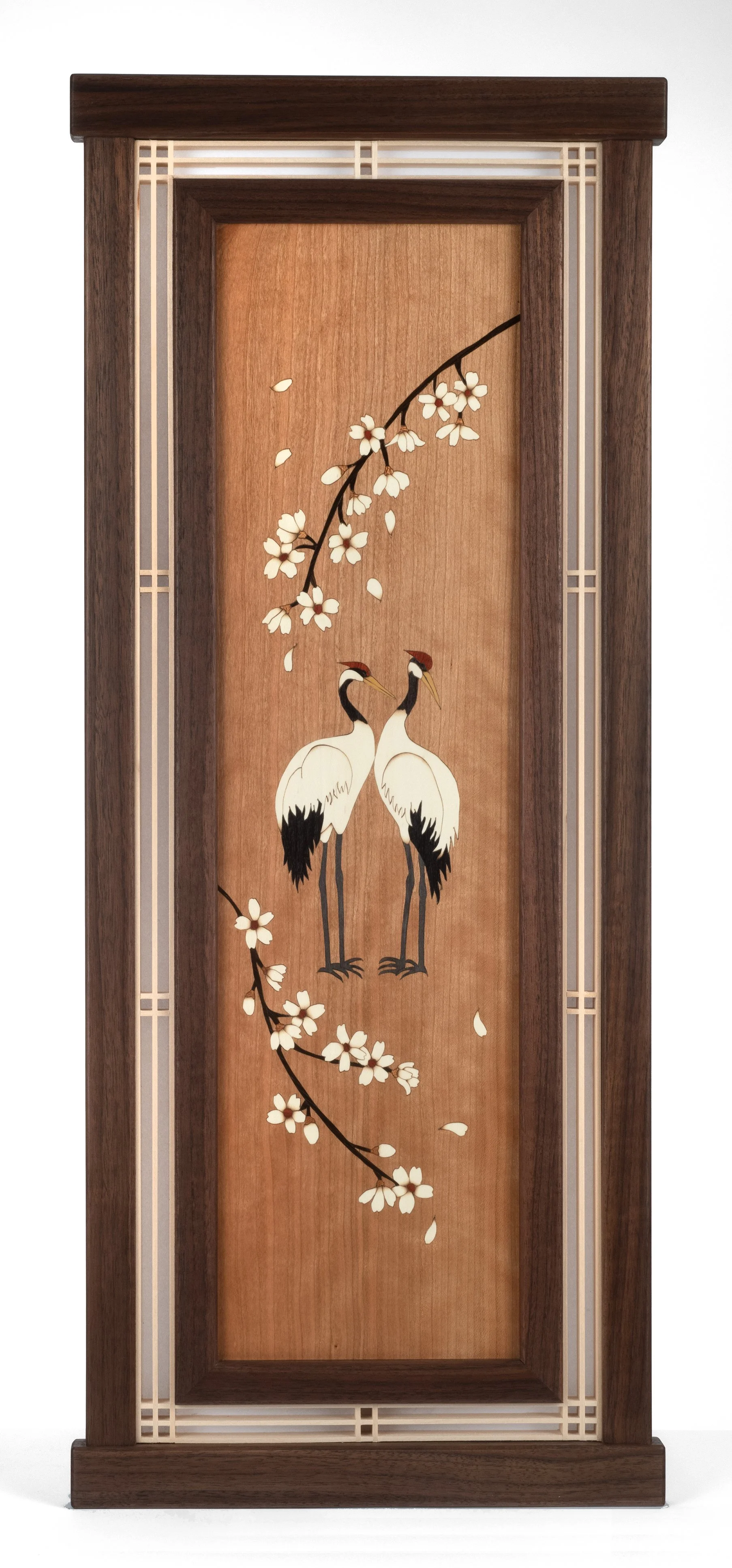Crane and Cherry Blossom Wall Panel