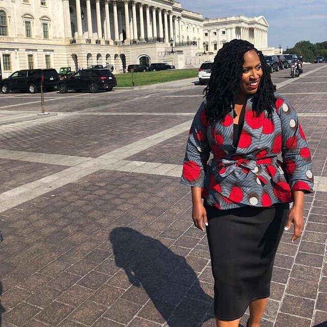 &ldquo;Have a sense of pride in your #motherland.  Just as your mother has given birth to you, so too the land has given birth to you&rdquo; - Baba. #FortheCulture #AyannaPressley #CBC #CBC2019 #CBC19 
Jacket: @dbesttfashion 
Skirt:  @michellemanelli