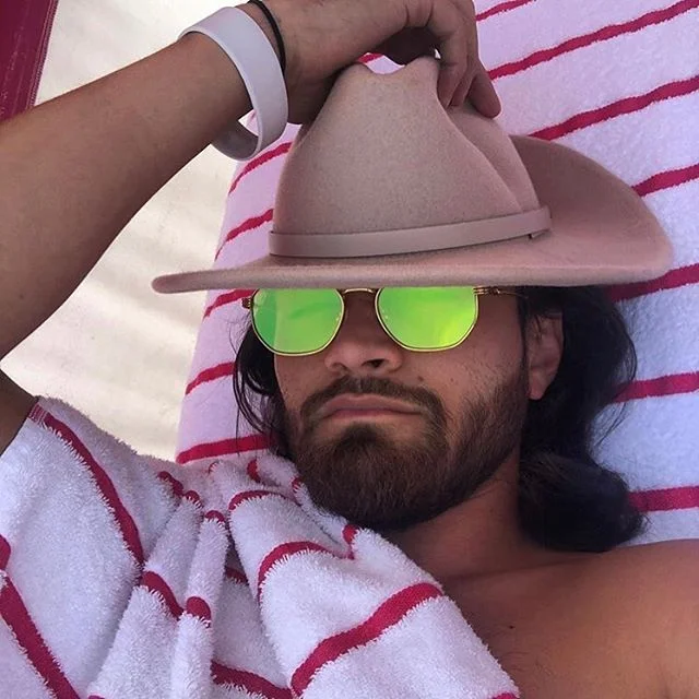 @textleezy looking stylish with our sailor stripe towel at the @fontainebleau ☀️