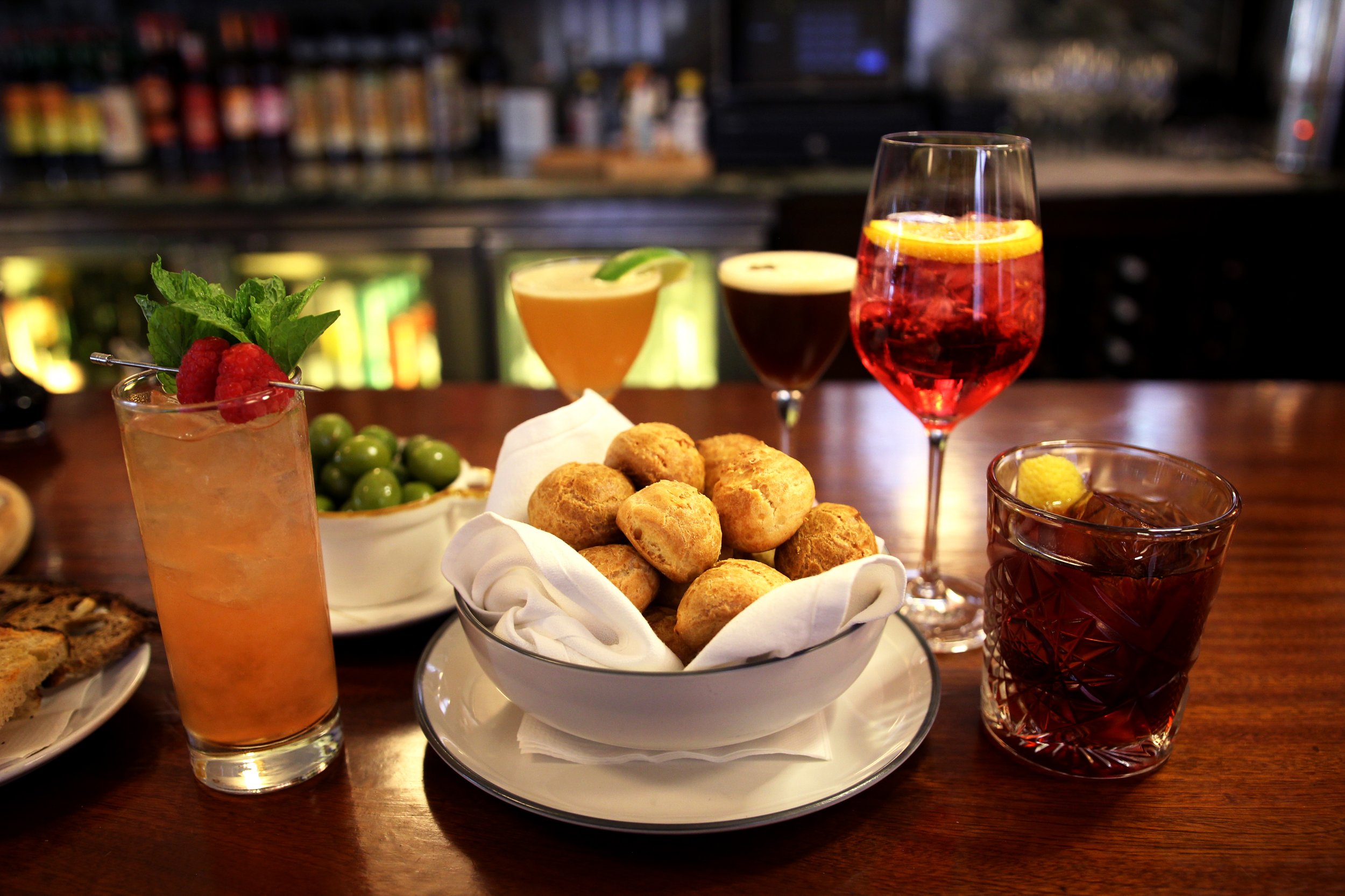 Image of Bar Bites gougeres and cocktails 
