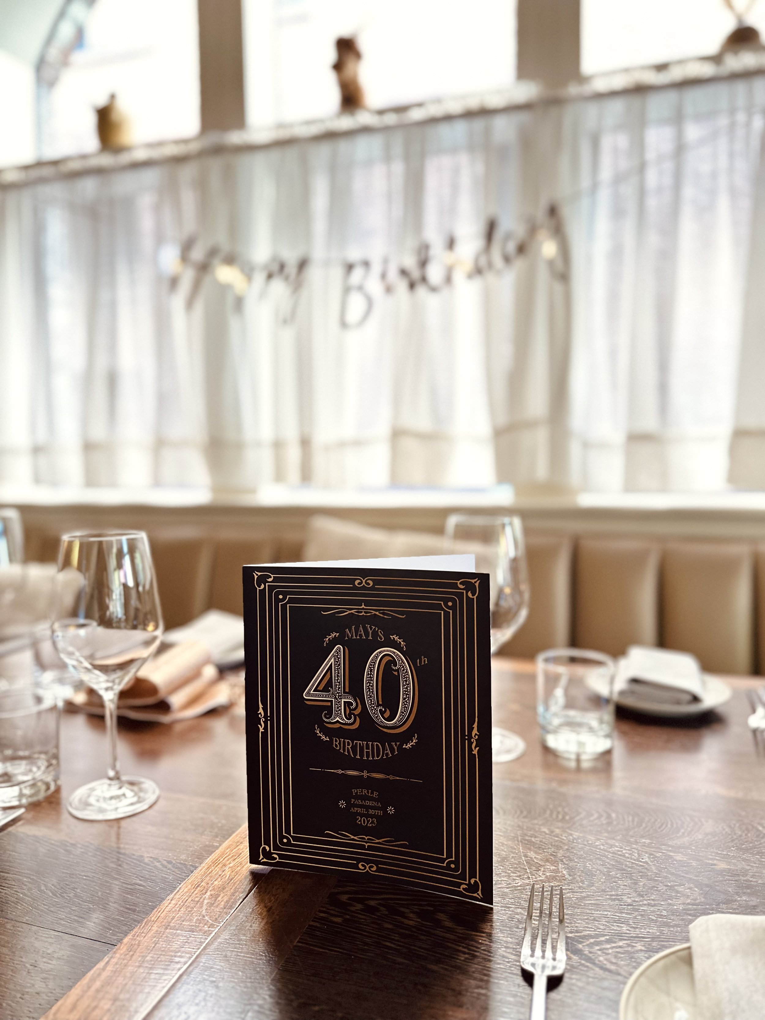  Image of custom menus for private party at Perle 