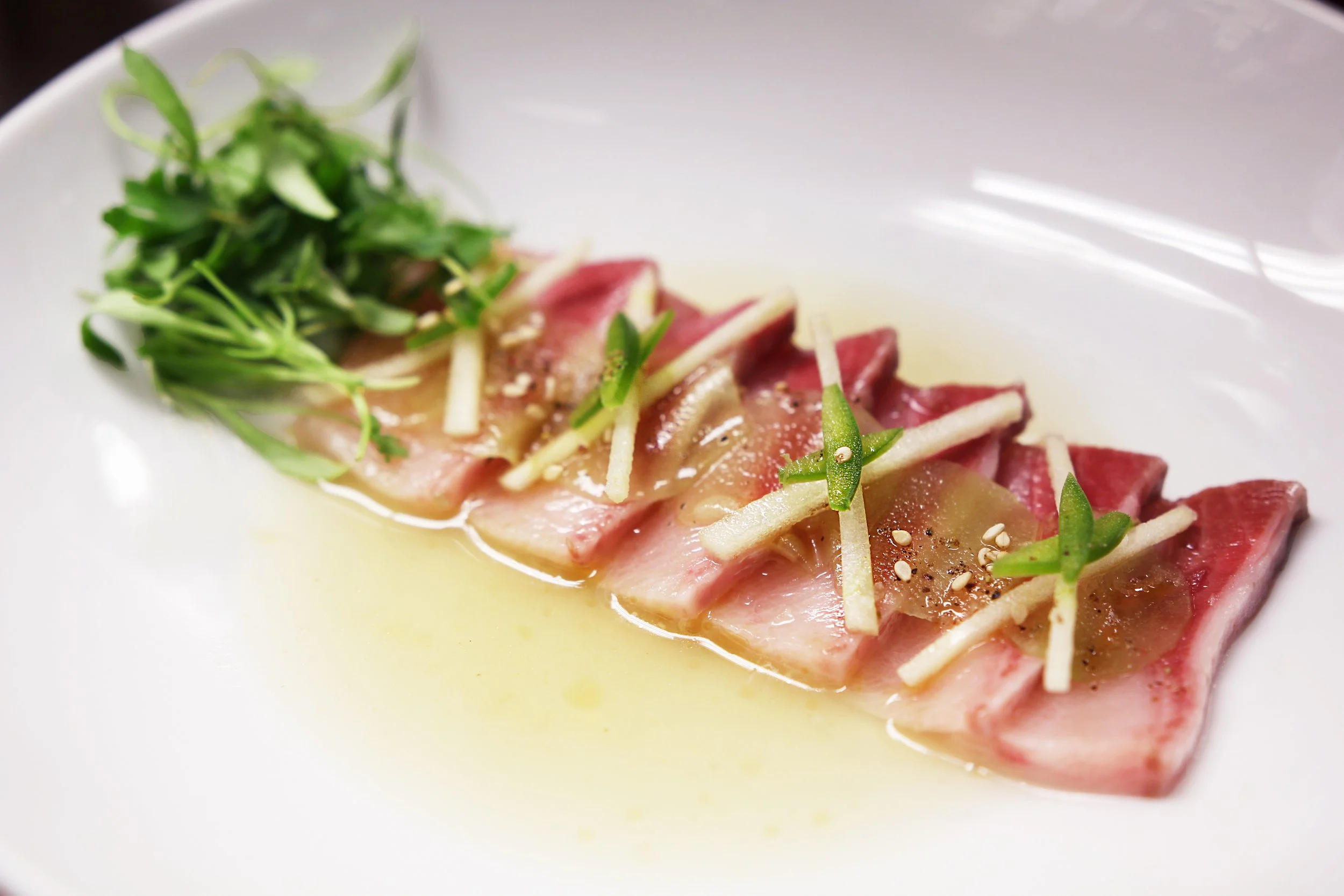 Image of Yellowtail Crudo - with green apple, jalapeño, cucumber, cilantro, shoyu ponzu