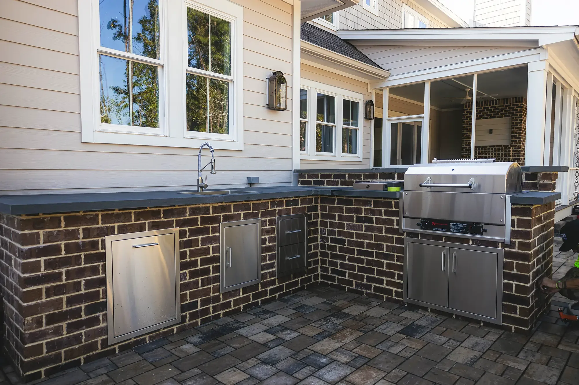 outdoor kitchen counter sink grill wilmington north carolina