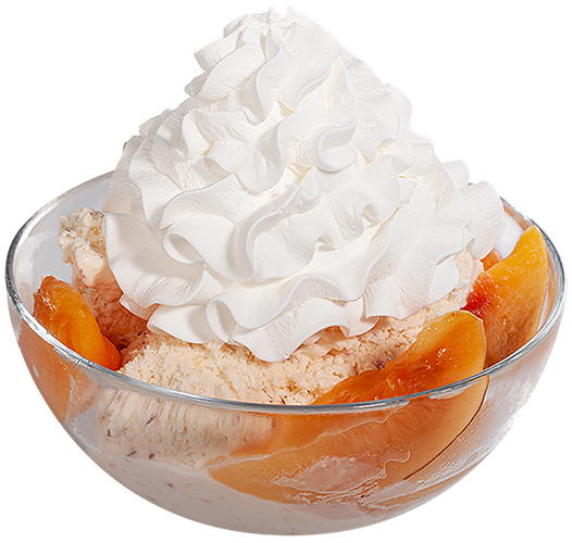 FROZEN PEACHES WITH WHIP CREAM