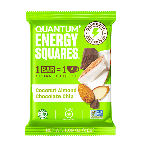 QUANTUM ENERGY SQUARES Coconut Almond Chocolate Chip; $19.95/8ct