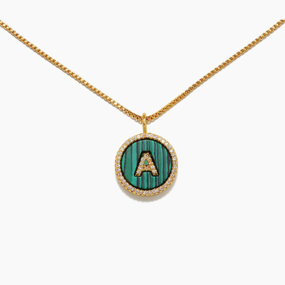SEQUIN | Ava Initial Necklace; $128