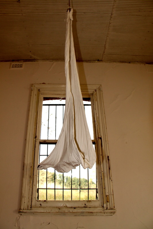 Swaddle - White cement, muslin, dimensions 1.2m x 30cm,2010, Image-Gail Hocking.jpg