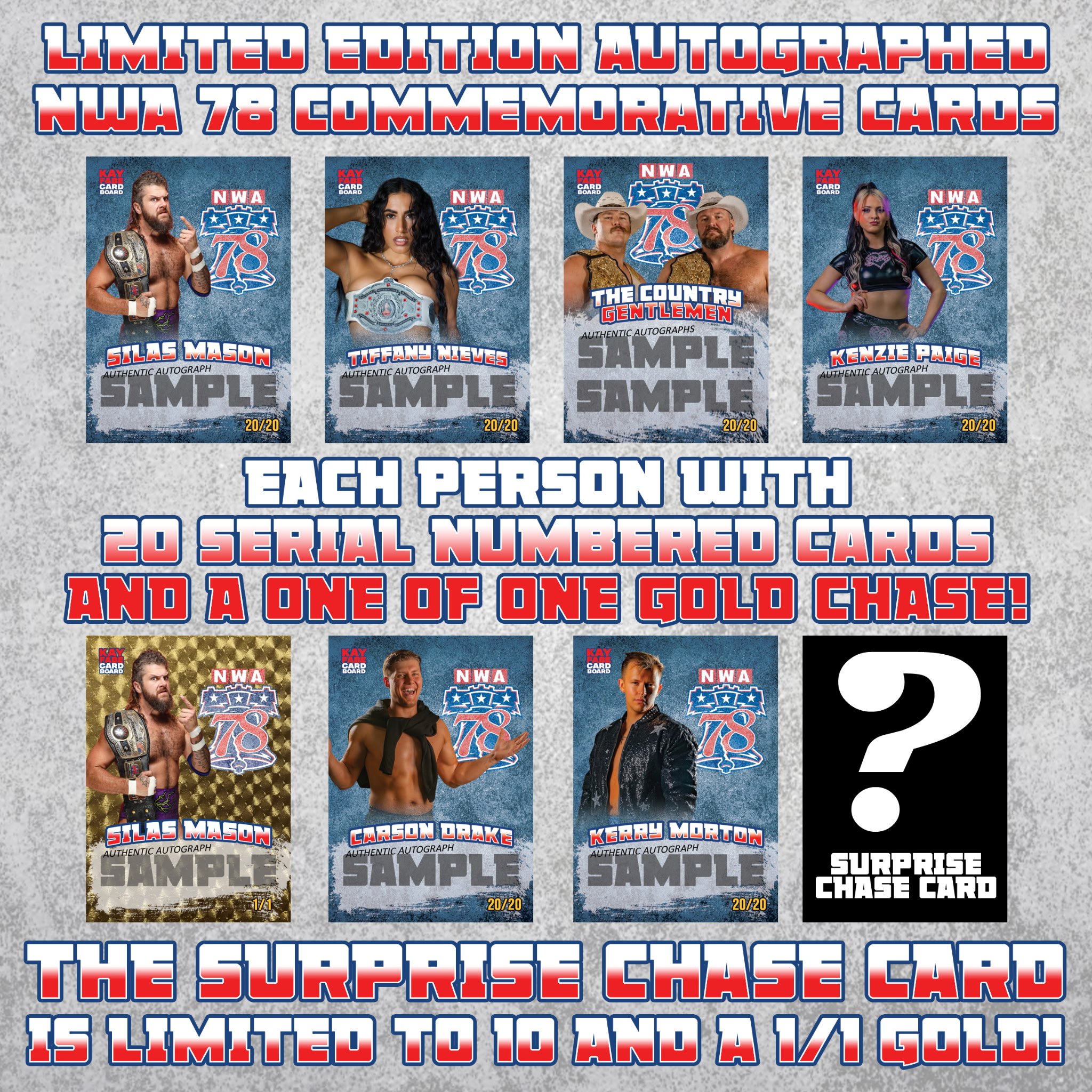 NWA 78 Mystery AUTOGRAPHED Trading Cards