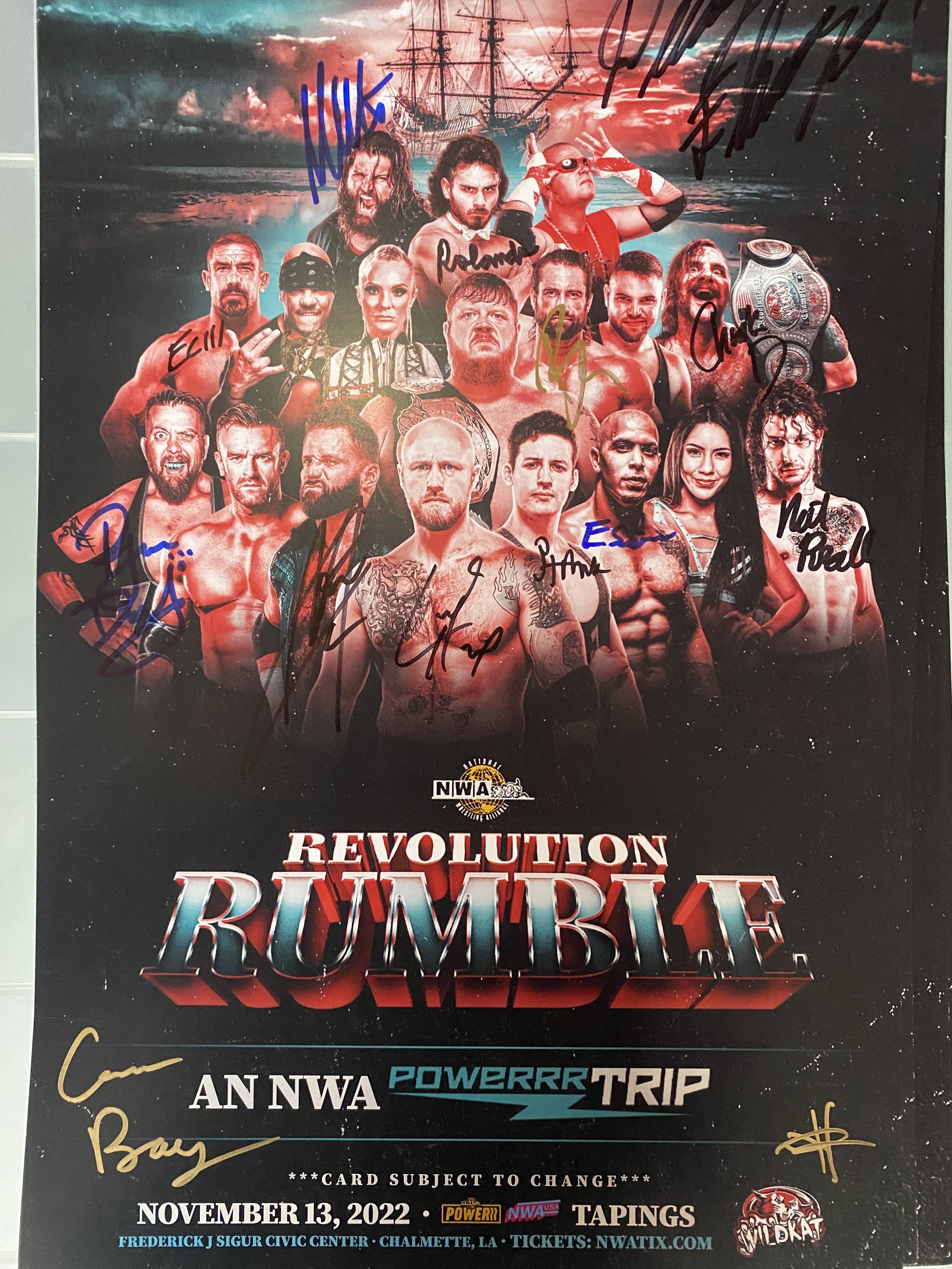 Revolution Rumble/PowerrrTrip AUTOGRAPHED 11x17 Poster