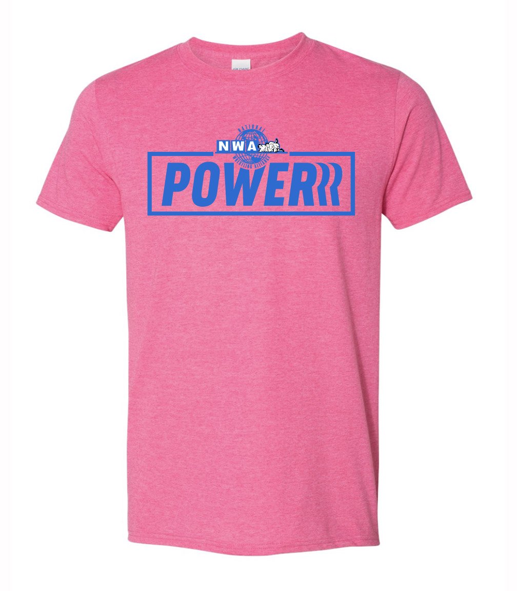 Official NWA POWERRR Logo Pink T- Shirt Variant