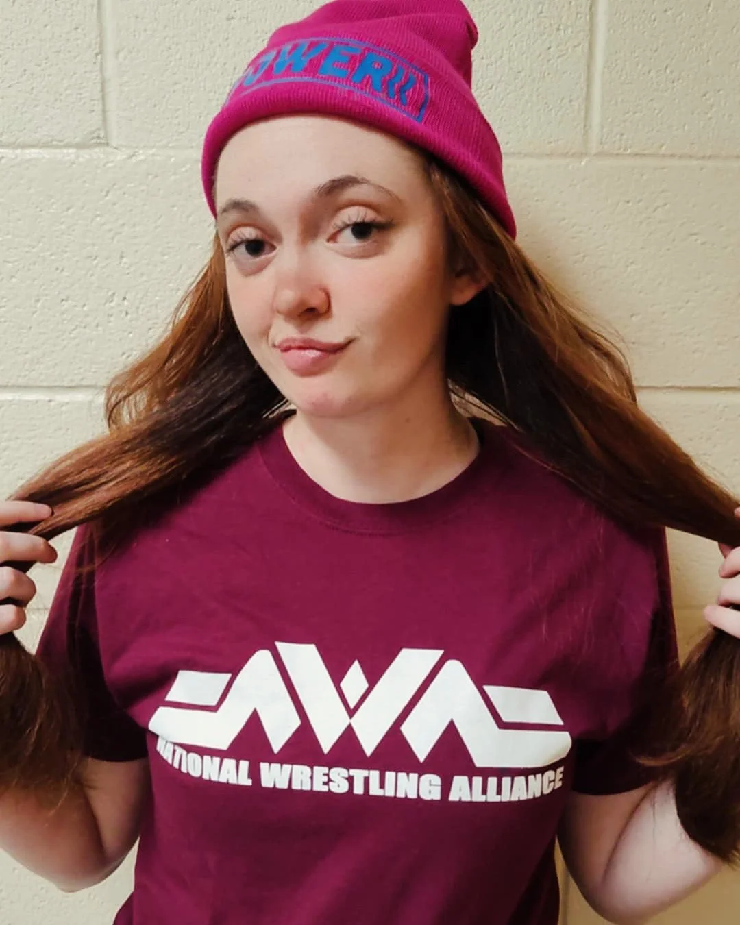 National Wrestling Alliance New Wave White & Maroon Logo T-Shirt