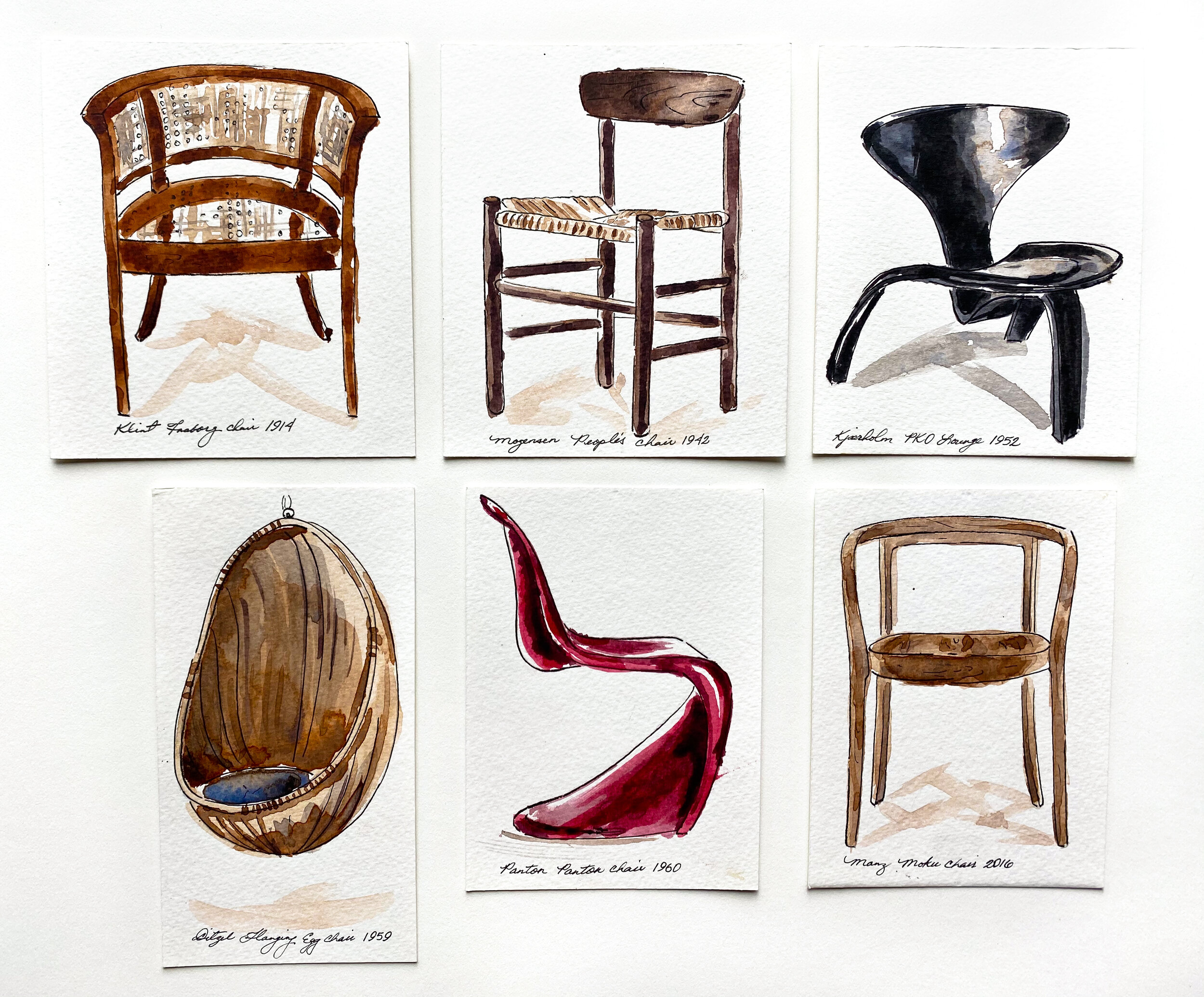 Leif Kristian Kutschera Danish Chairs Watercolor.jpg