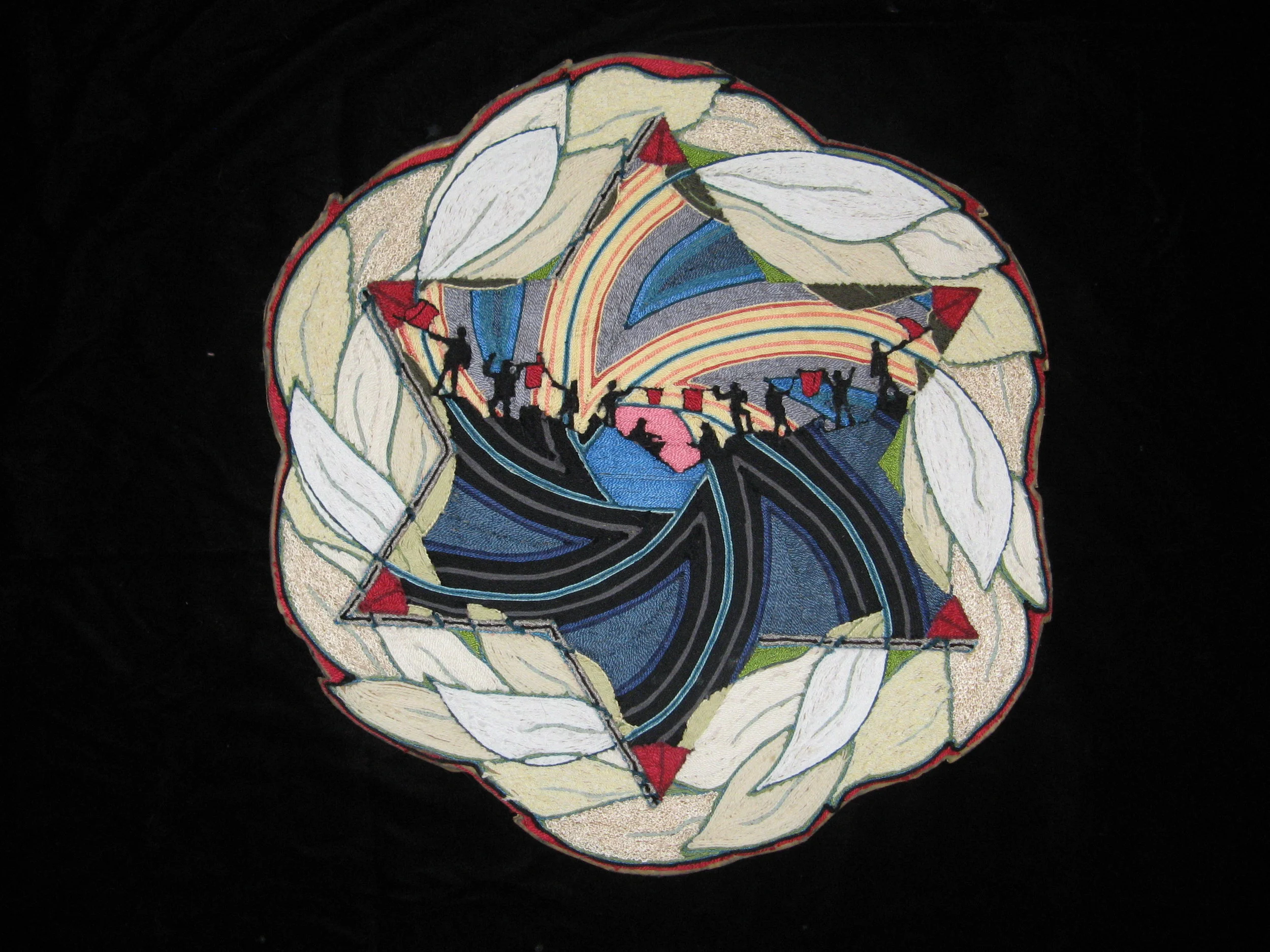    Deviation    18” x 18”  2010, string and wax on wood 