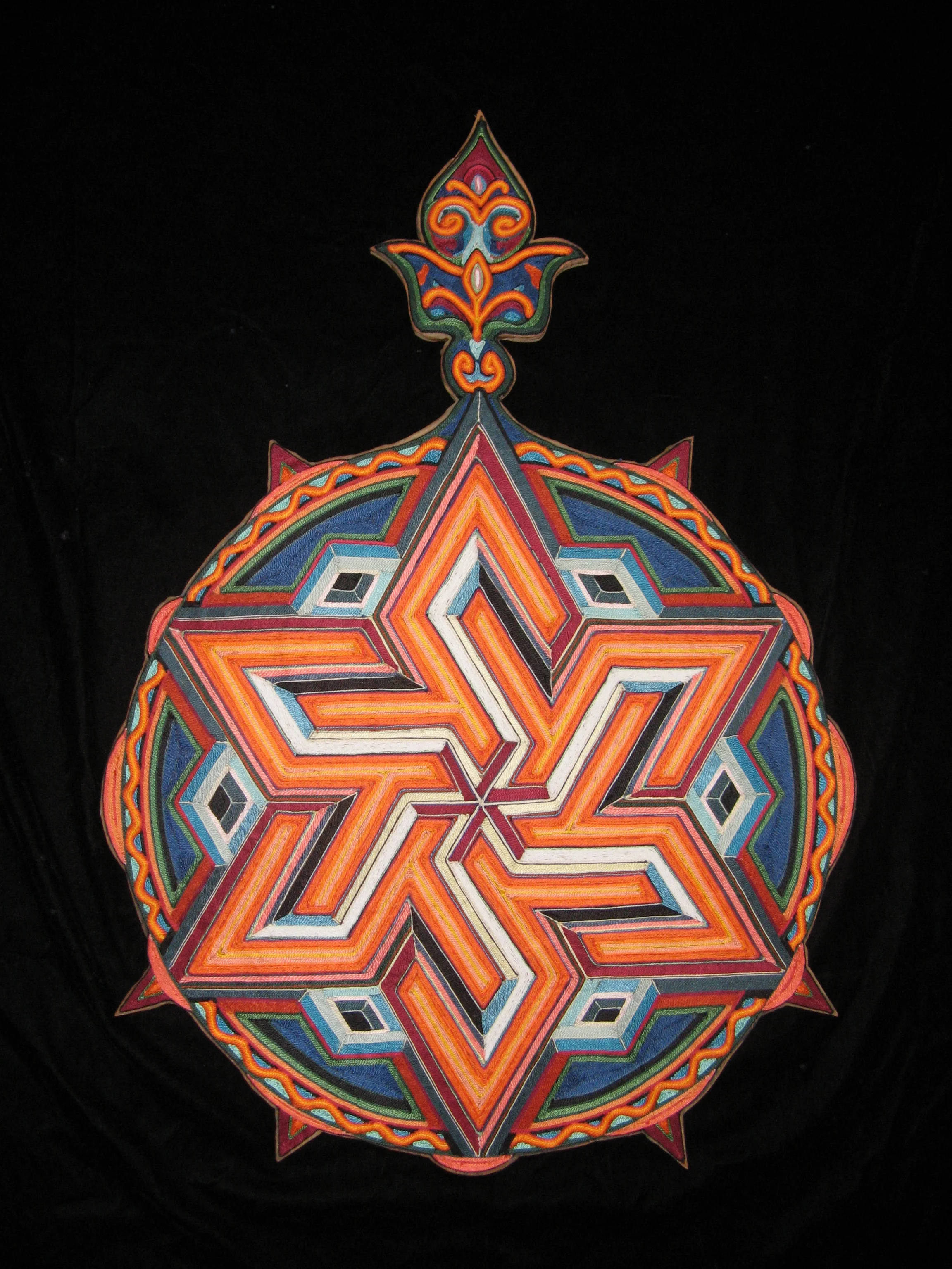  32” x 20”  2011, string and wax on wood 