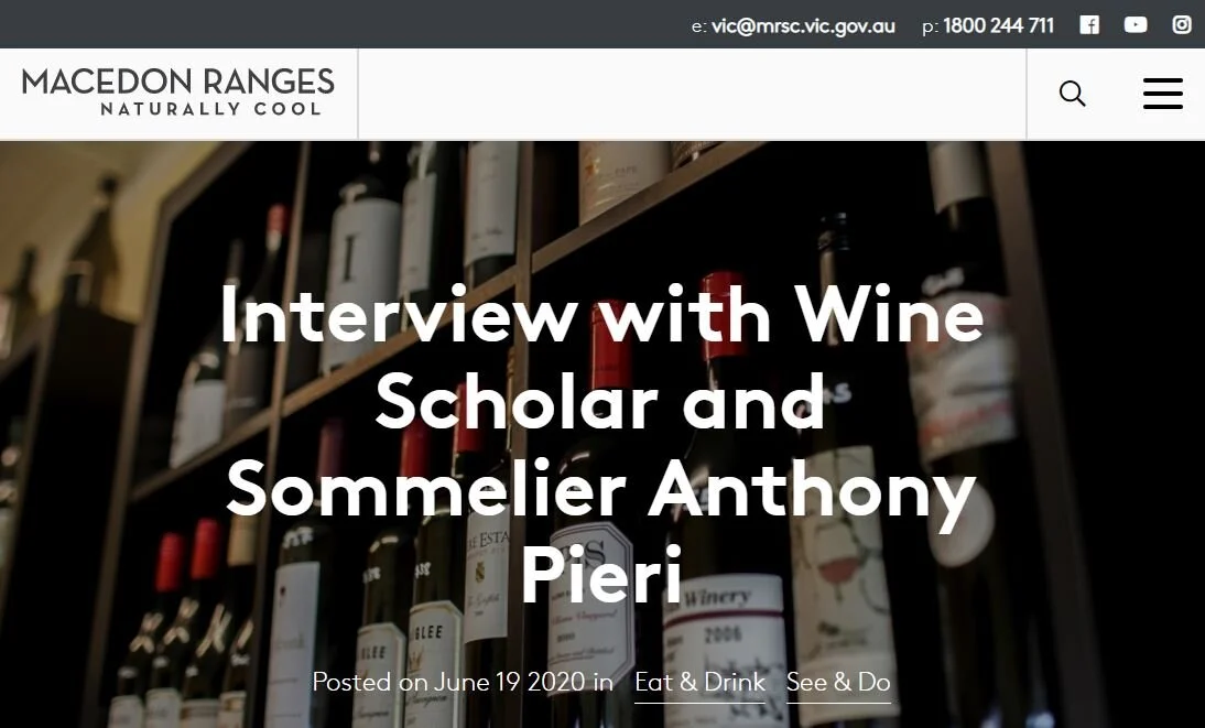 Visit Macedon Ranges - Interview with Wine Scholar and Sommelier Anthony Pieri