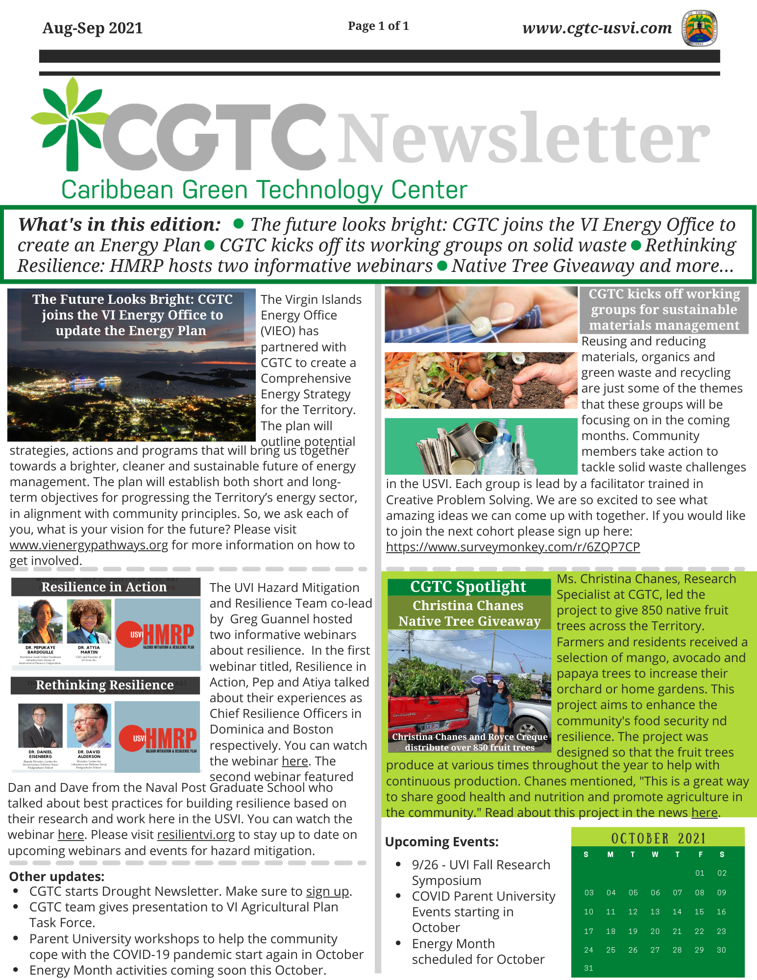 CGTC Newsletter Aug-Sep 2021