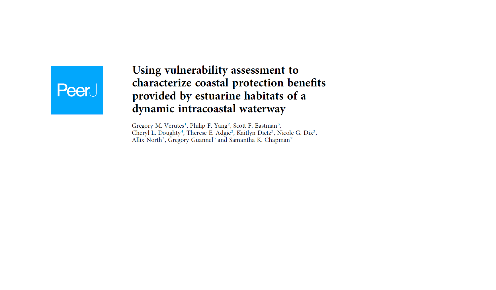 Vulnerability Assessment to Characterize Coastal Protection Benefits