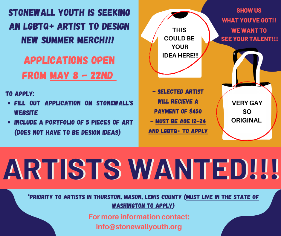 We're hiring an artist! — Stonewall Youth