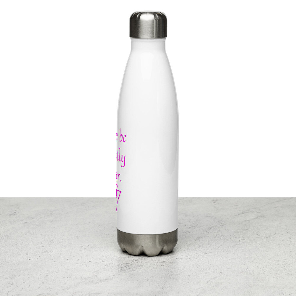 Stitchfolk Personalized 18oz Stainless Steel Water Bottle, Cross Stitch,  White 
