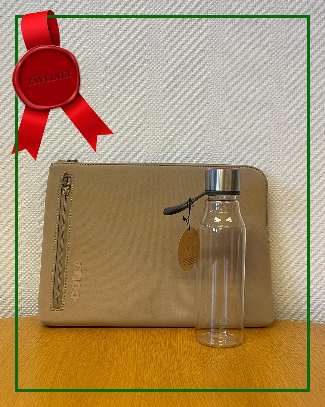 Nu &auml;r det dags f&ouml;r den tredje delen i TM:s jult&auml;vling!

Och i den n&auml;st sista delen t&auml;vlar vi ut ett litet set best&aring;ende av en l&auml;ckages&auml;ker vattenflaska i BPA tritan fr&aring;n Vinga och ett 14&rdquo; laptopfod