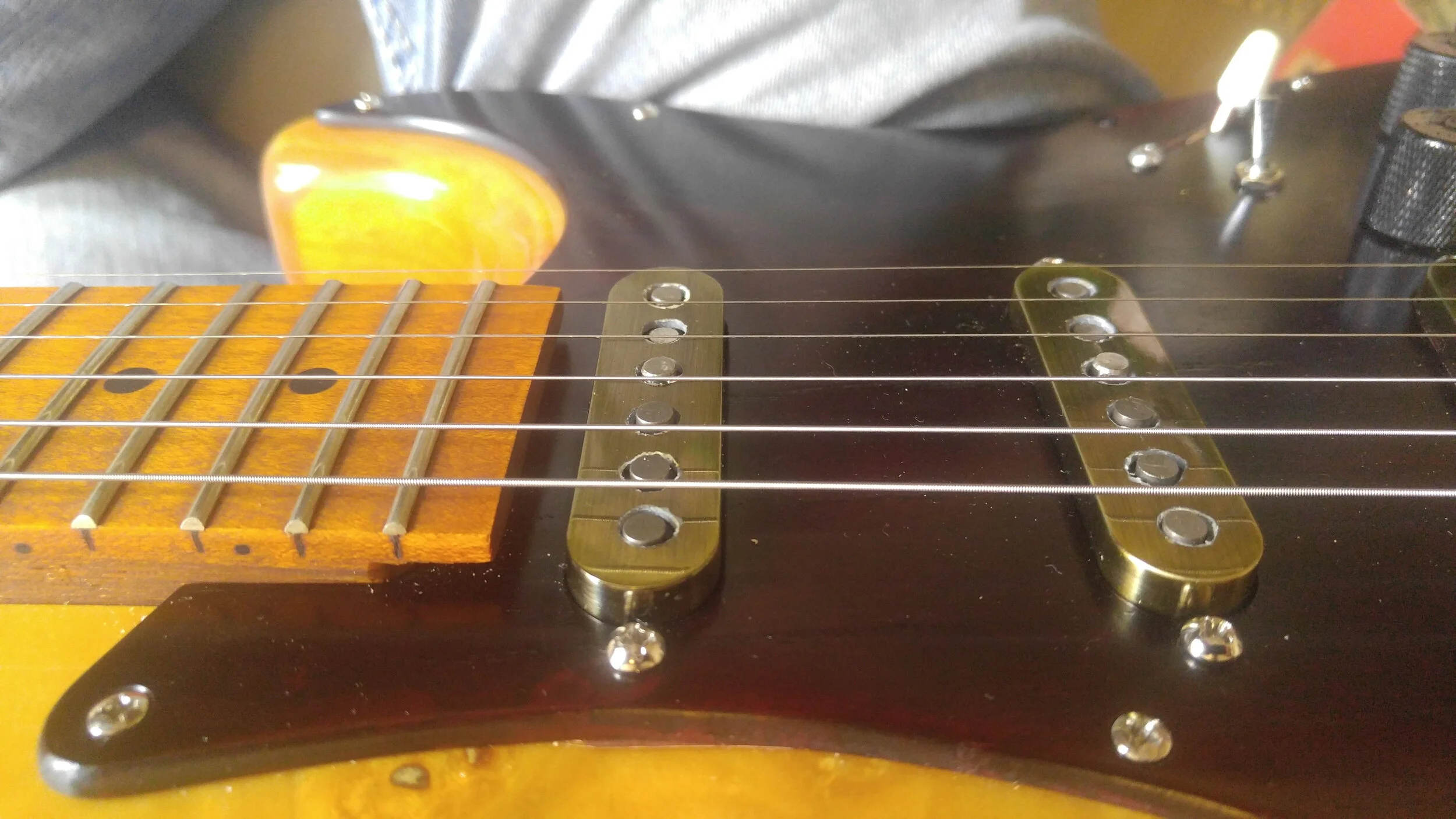 Closeup of initial string action. A subsequent professional setup will see everything dialed in and ready to play.