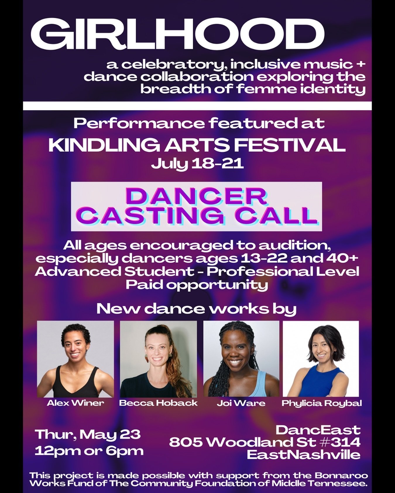 Calling Nashville Dancers!!! I&rsquo;m so excited to share a project that I&rsquo;m producing and choreographing for - just one of the ways I&rsquo;ll be interacting with Kindling Arts Festival this year!! Please join us for a casting call / audition