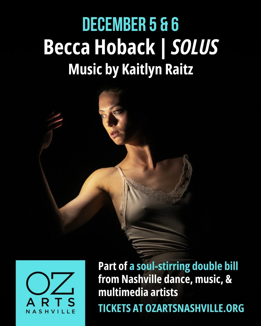 On December 5 &amp; 6, witness two electrifying premieres during one unforgettable night at OZ Arts. Becca Hoback unveils SOLUS, a mesmerizing dance/film/music triptych created with composer Kaitlyn Raitz. shackled feet DANCE! brings the joyous SYNER