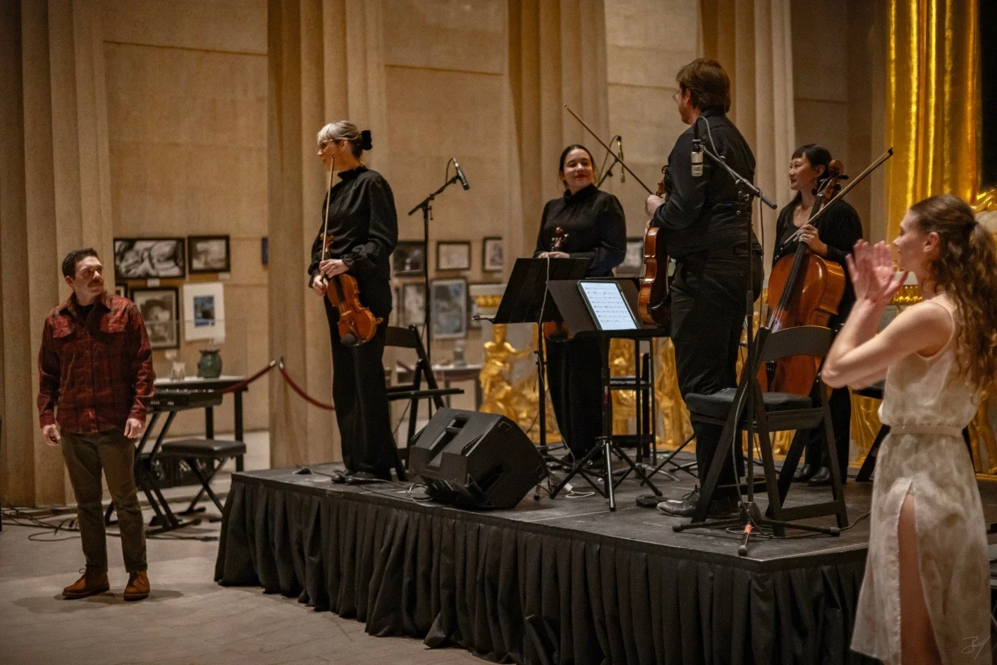 String quartet "The Great Space" by @bchakoianjonesmusic will traverse the balconies of @arcadeartsnash during the April 11 Downtown Art Crawl. With choreography by @becca_hoback, we will share this work as a traveling installation performa