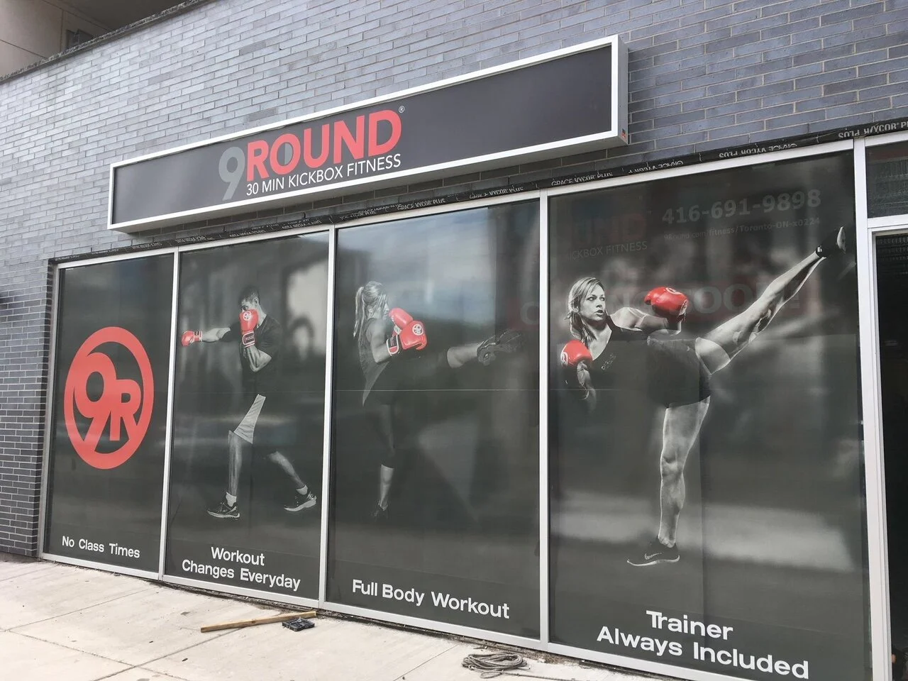 Miltown Signs full coloured perforated window graphics