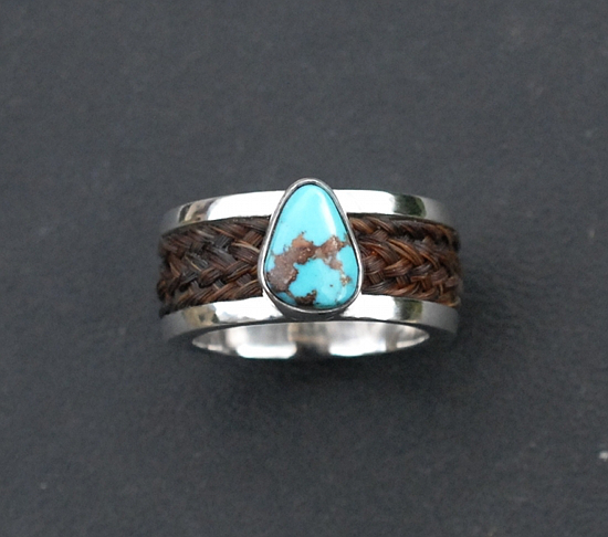 horsehair ring turquoise