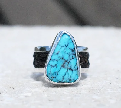 horsehair ring turquoise