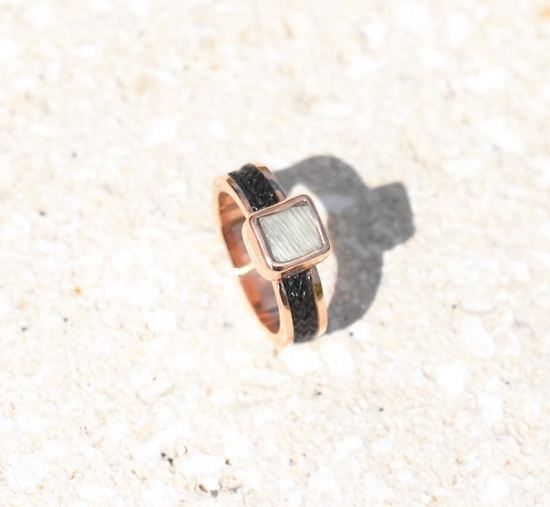 horsehair ring rose gold