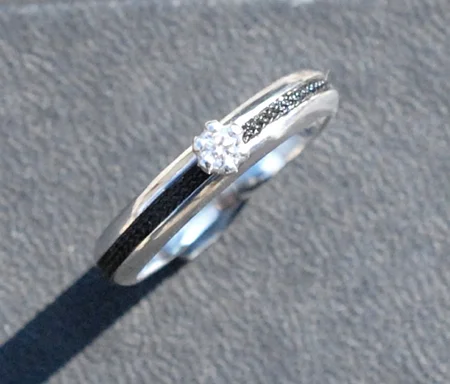 silver horsehair ring diamond