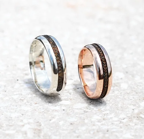 white gold horsehair ring