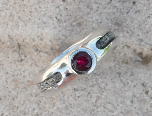 Slim Band & Bezel Set 6mm Ruby in Silver or 9ct Gold