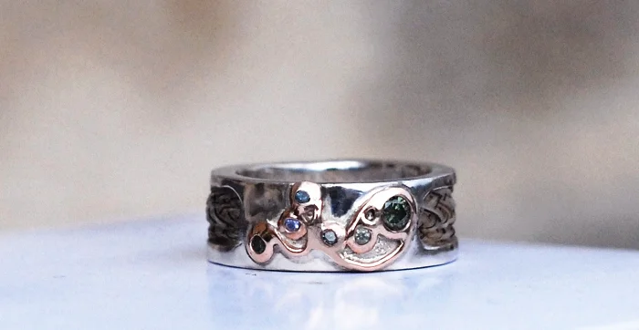 8mm Wide Band & Custom Stones in Silver or 9ct Gold